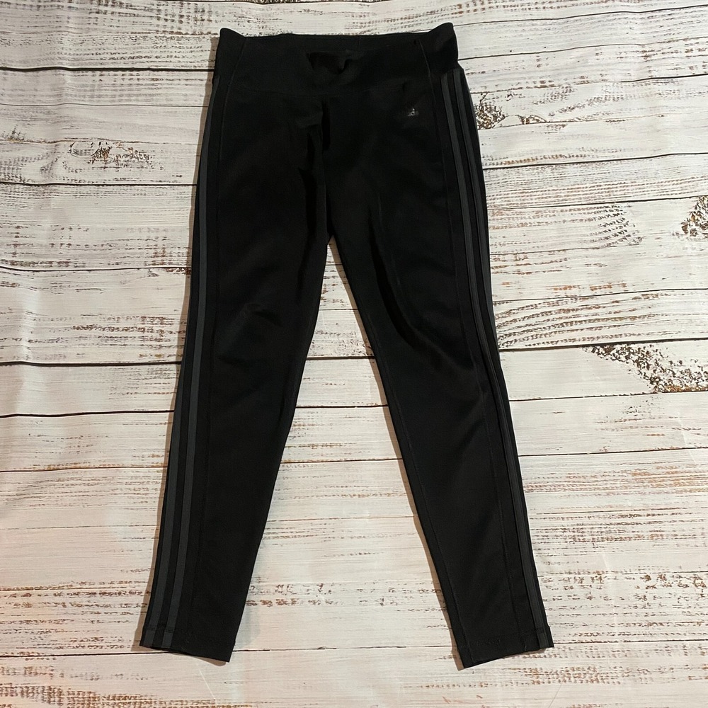 Adidas Pants Climalite Black Striped Gym Workout Athletic Women's Size Large